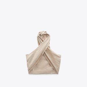 Zara linen halter top